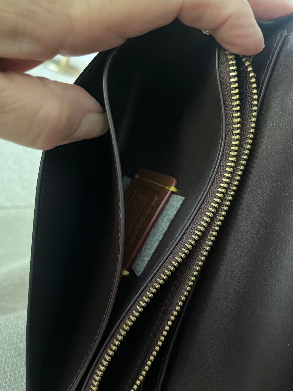 Coach Black Leather shoulder with Gold Chain Accent - Picture 6 of 13